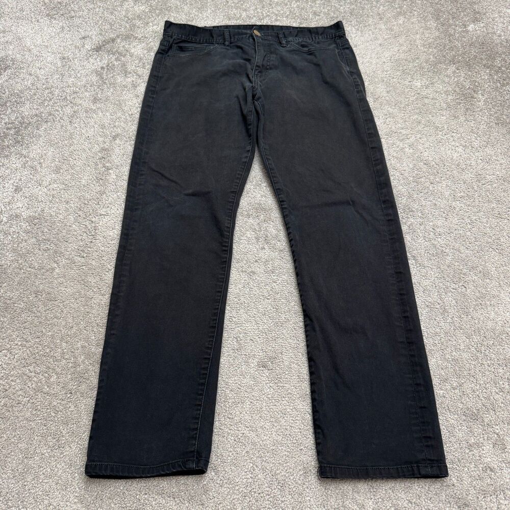 Armani Exchange AX J16 Straight Leg Denim Jeans Mens 33 Black Stretch Casual
